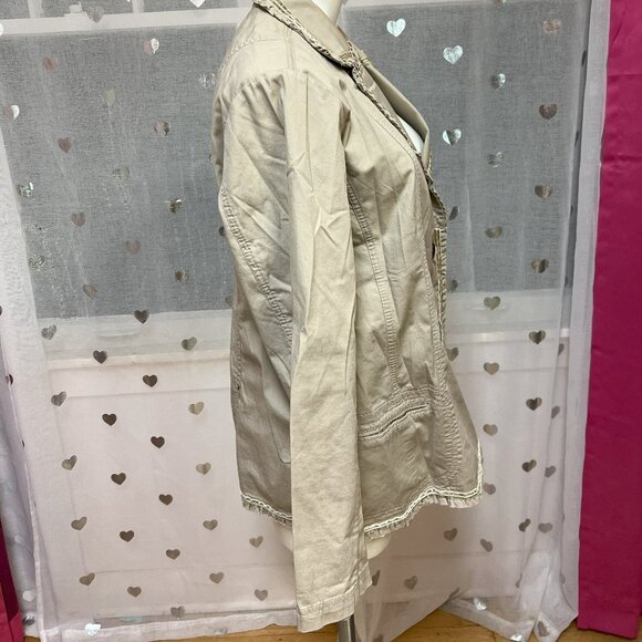 #191 Chico's Cream-Colored Button Jacket Size 3 (16) - Picture 2 of 7